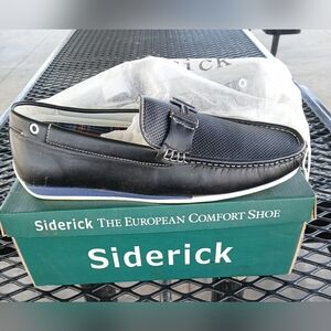 New Mens Siderick Black Learher Loafers Size 12